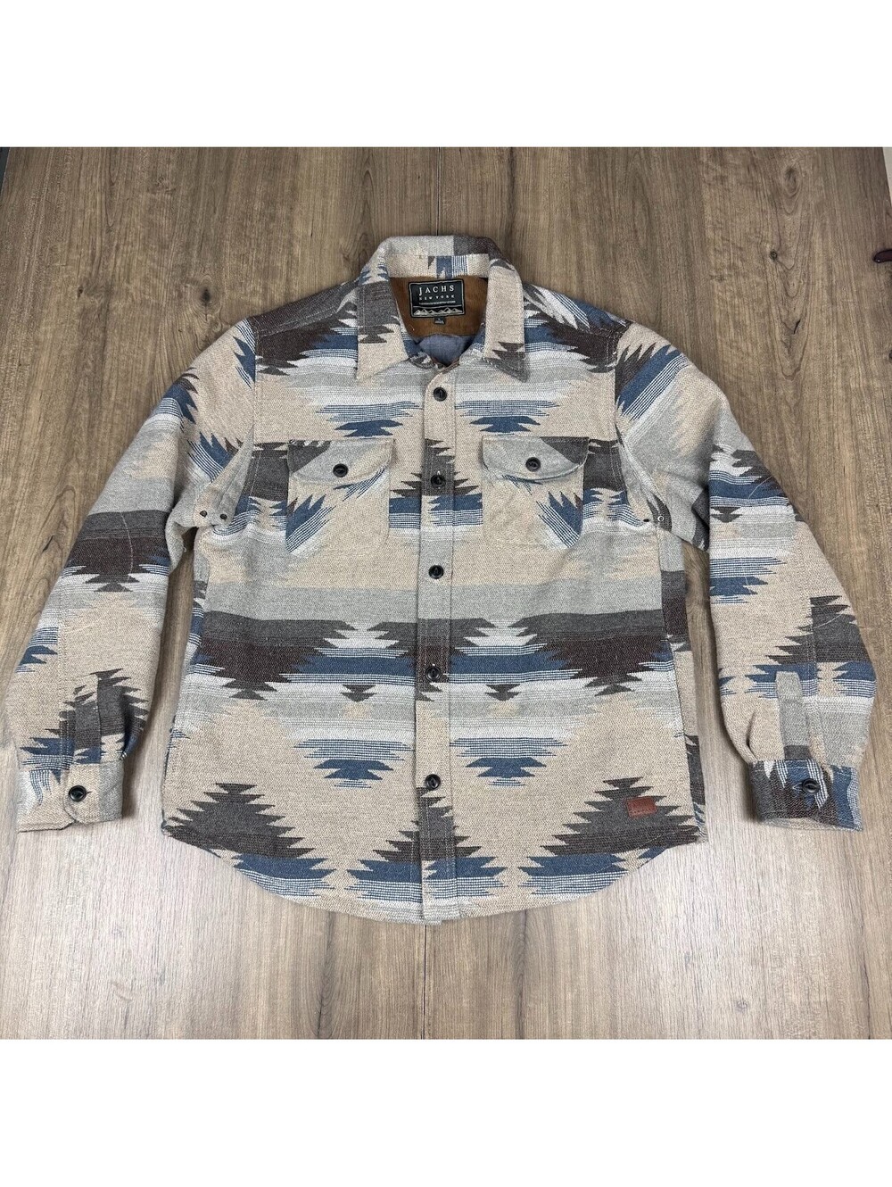 JACHS New York Aztec Sherpa Lined Shirt Jacket Mens Large Southwestern Shack